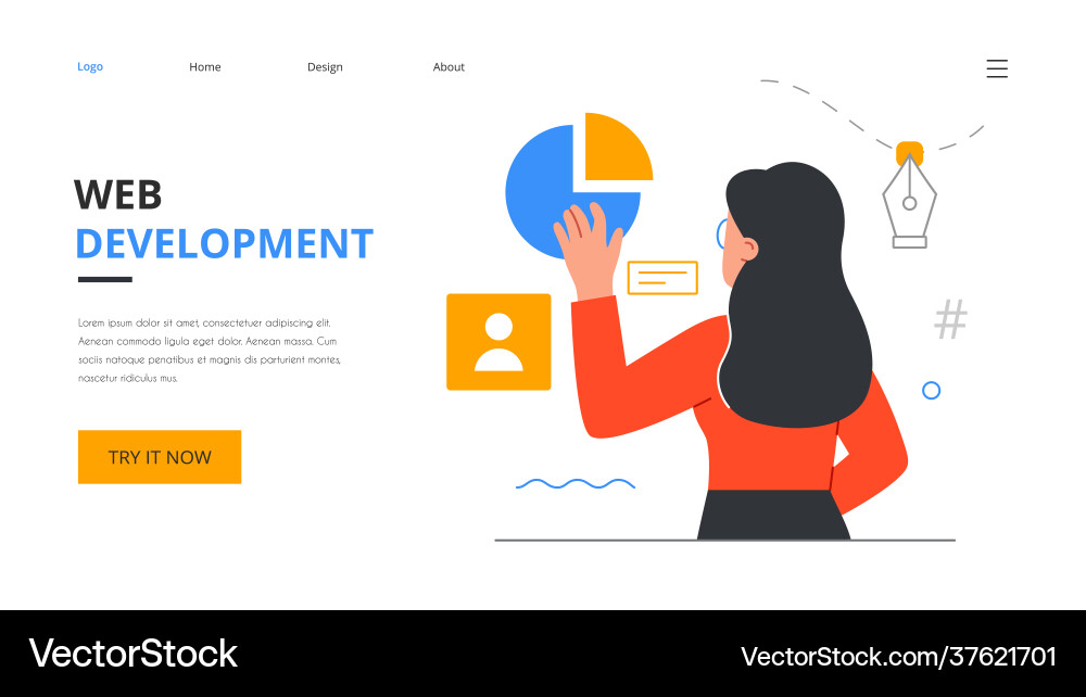 Website and app design development Website and app design development vector image