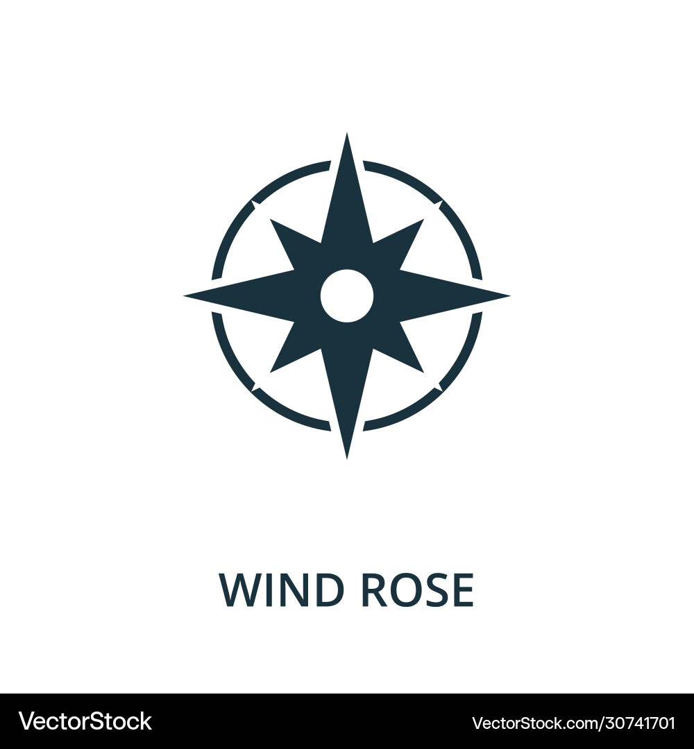 Wind rose icon simple element from navigation vector image