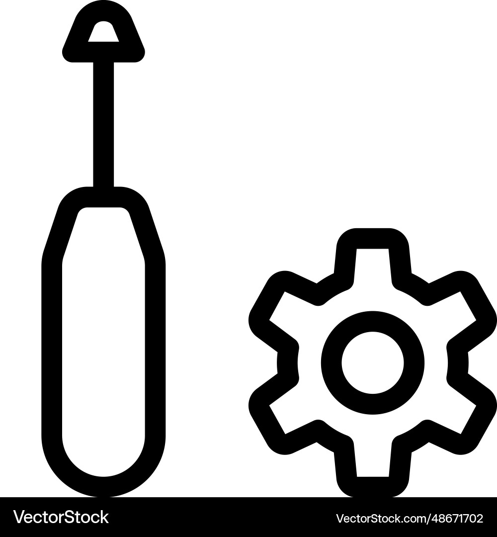 A tool for inserting and removing screws vector image
