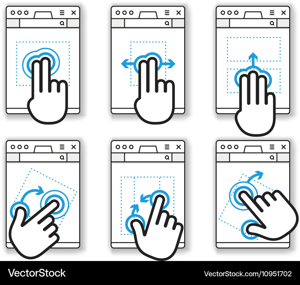 Basic human gestures using modern digital devices Vector Image