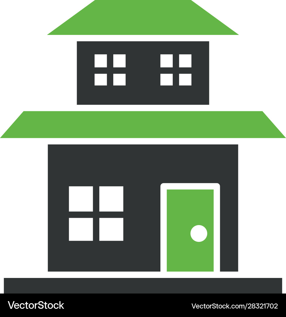 Building front facade isolated icon Vector Image
