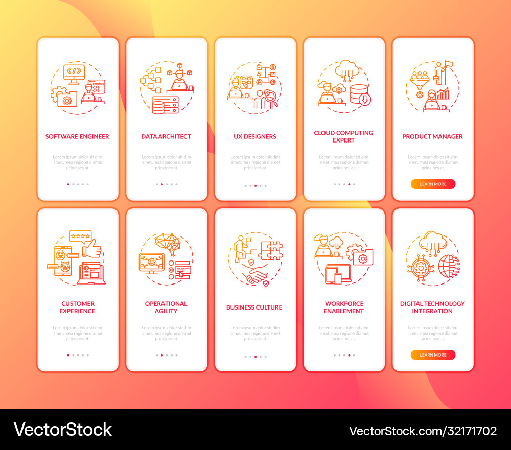 Digitization onboarding mobile app page screen Digitization onboarding mobile app page screen vector image