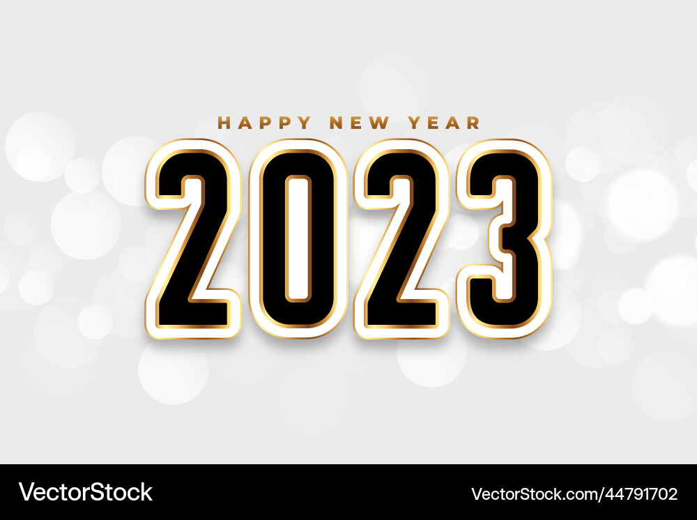 Elegant 2023 happy new year background with bokeh Vector Image