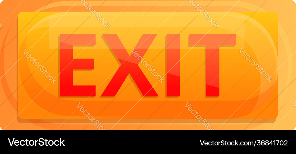 Exit button interface icon cartoon style vector image