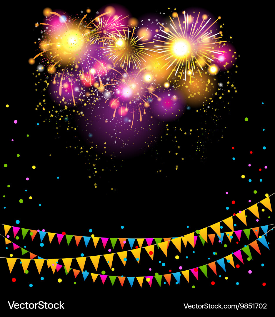 Festive Fireworks Holiday Background Vector Image