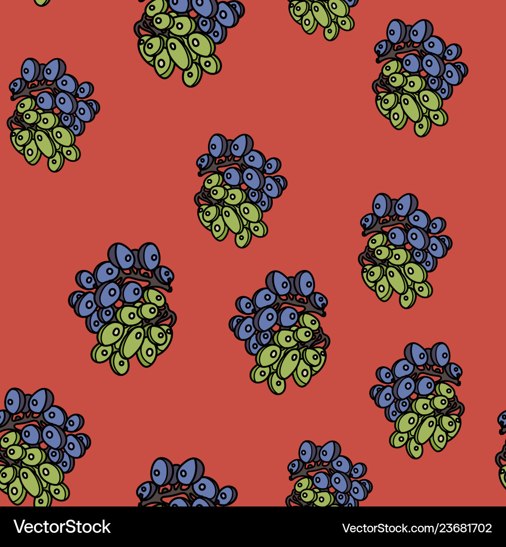 Grape nahtlose Muster auf rotem Hintergrund Grape nahtlose Muster auf rotem Hintergrund Vektorbild