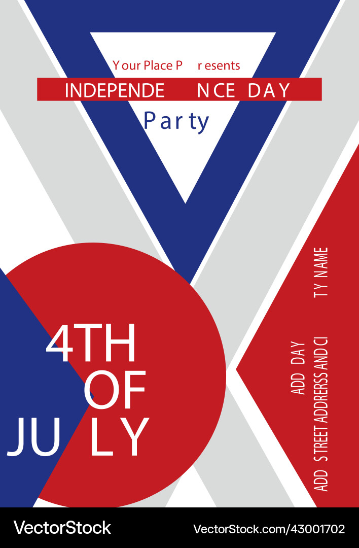 Independence day party flyer poster design Independence day party flyer poster design vector image