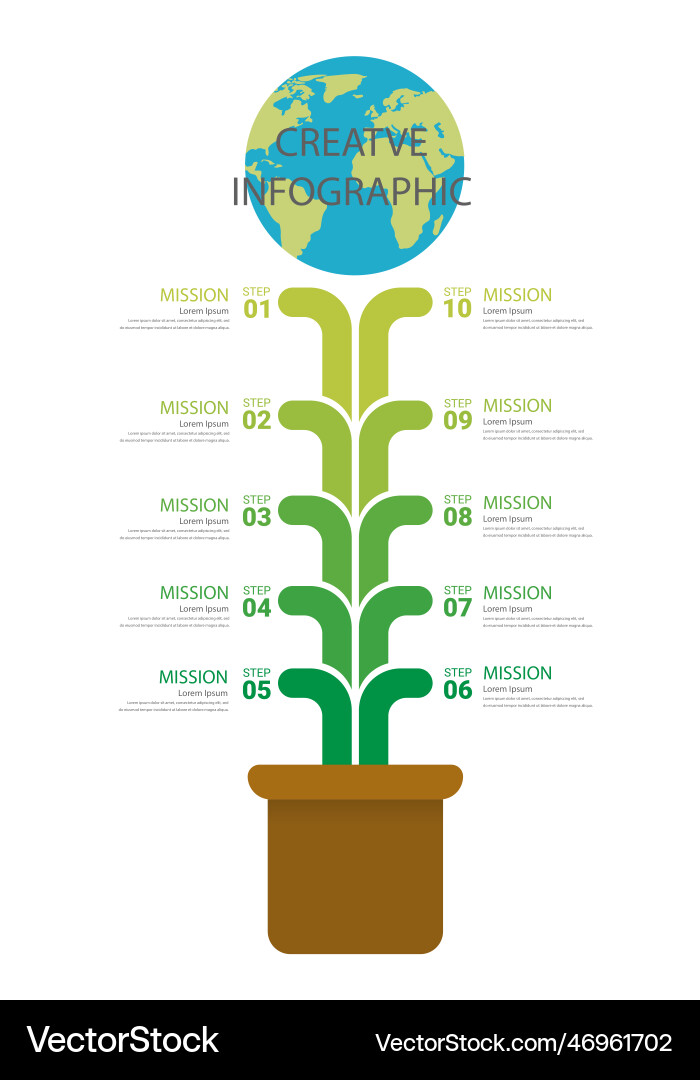Infographic design template with numbers 10 Vector Image