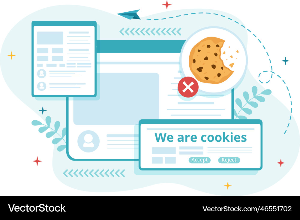 Internet cookies technology with track cookie Vector Image