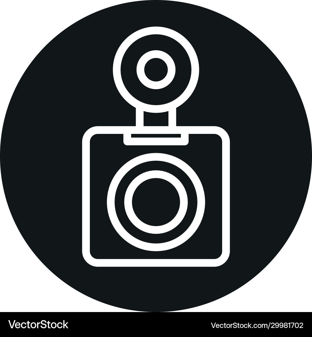 Kameragerät mit Flash-Line Block-Stil Symbol vektorbild