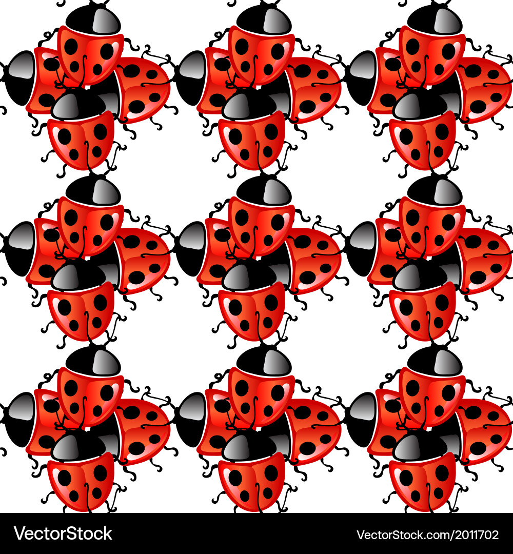Ladybug Seamless Pattern Vector Image