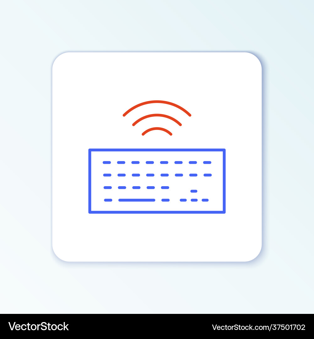 Line wireless computer keyboard icon isolated Line wireless computer keyboard icon isolated vector image