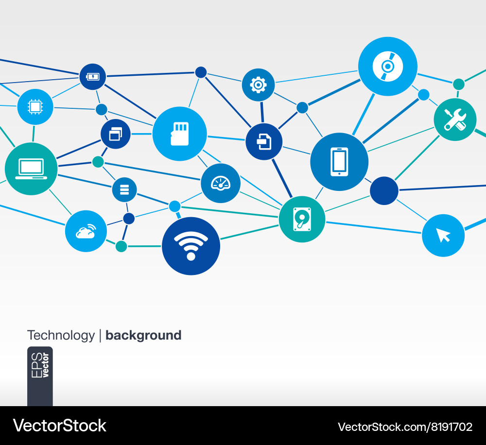 Modern Tech Background with Connections vector image