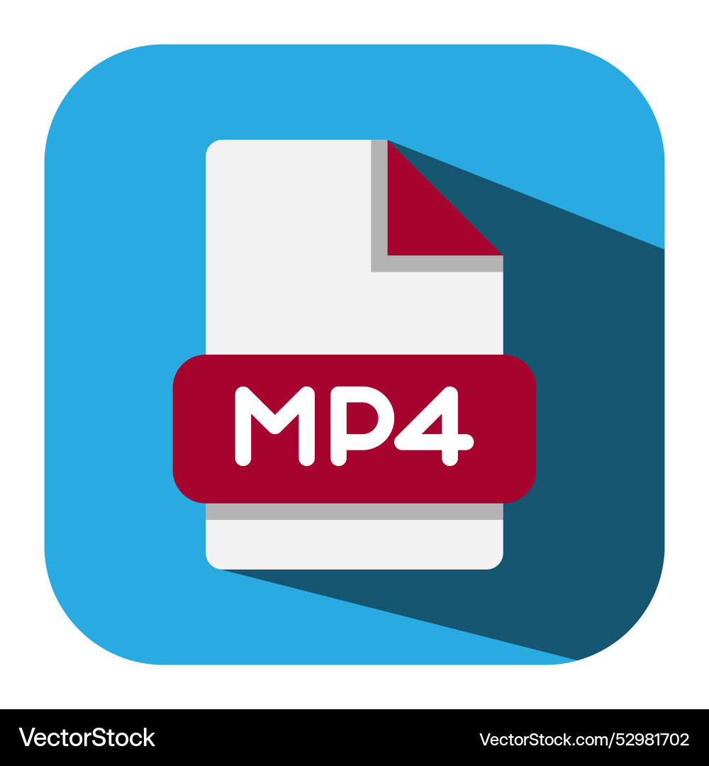 Mp4 file format flat icon suitable Mp4 file format flat icon suitable vector image