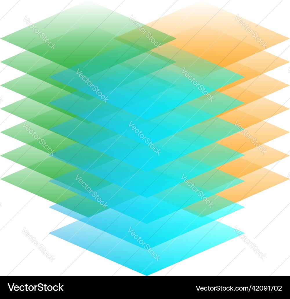 Multitier tiered layered stack block lot database Multitier tiered layered stack block lot database Vector Image