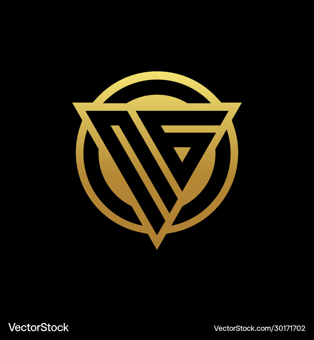 Ng logo monogram with triangle shape and circle Vector Image