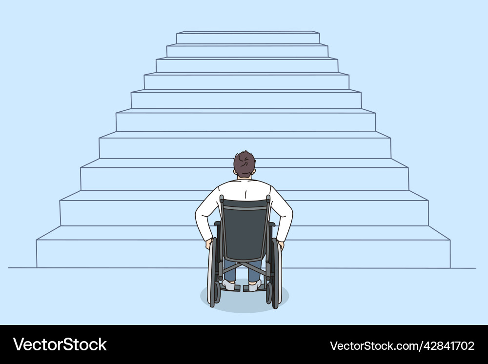 Problem of people with disabilities an obstacle Vector Image