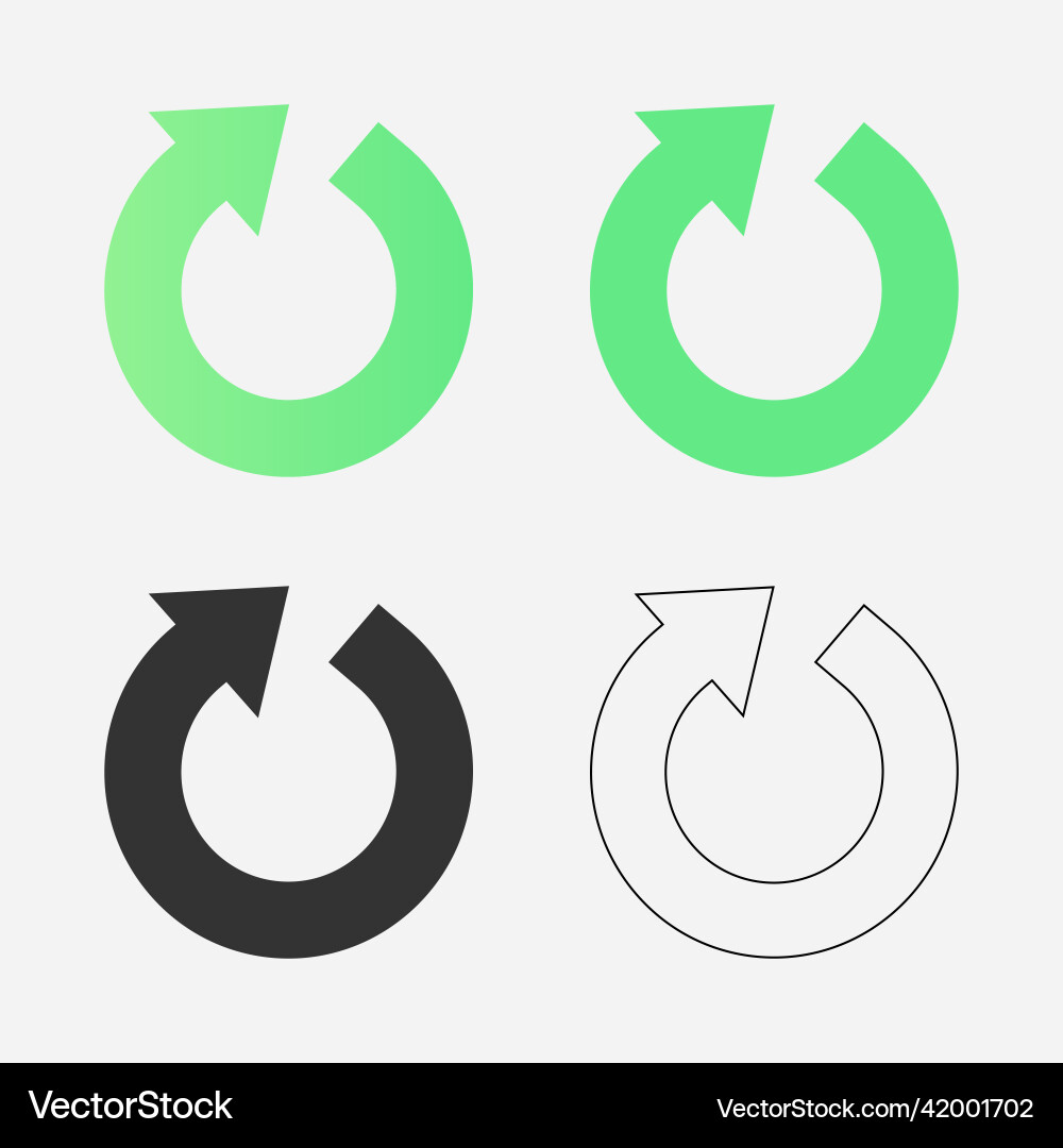 Refresh symbol or reload icon set in flat style Refresh symbol or reload icon set in flat style vector image