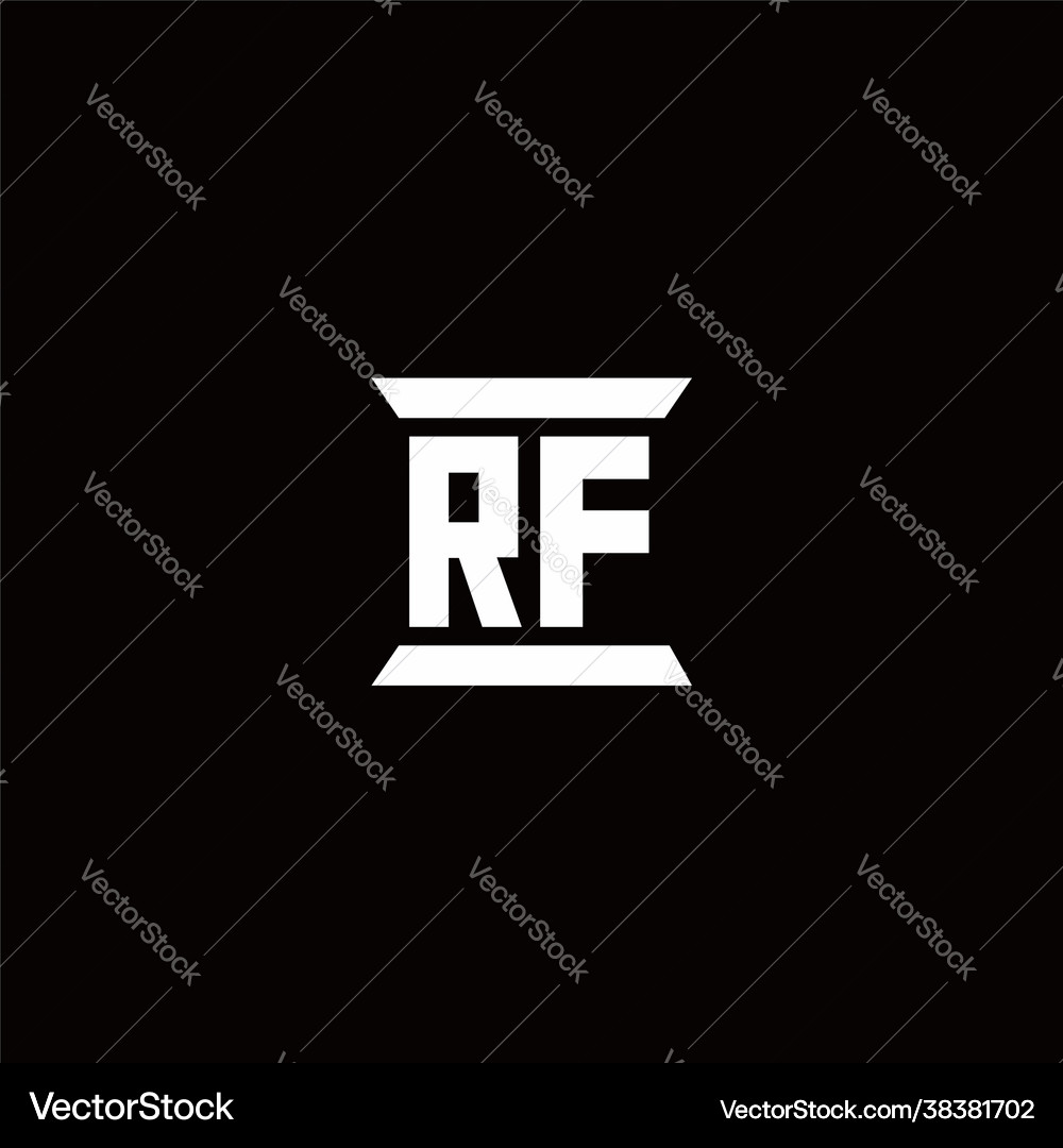 Rf logo monogram with pillar shape designs Vector Image