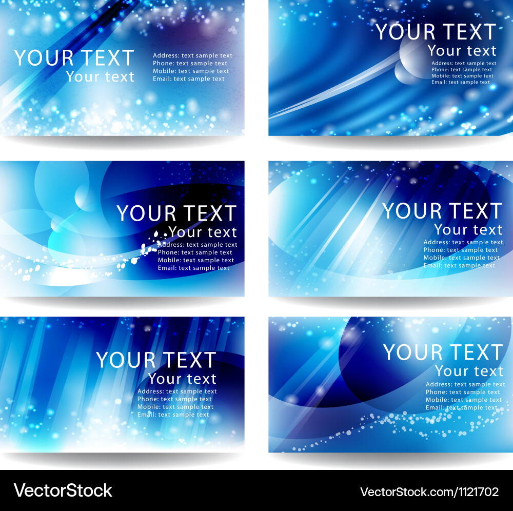 Set cards with a blue background Royalty Free Vector Image