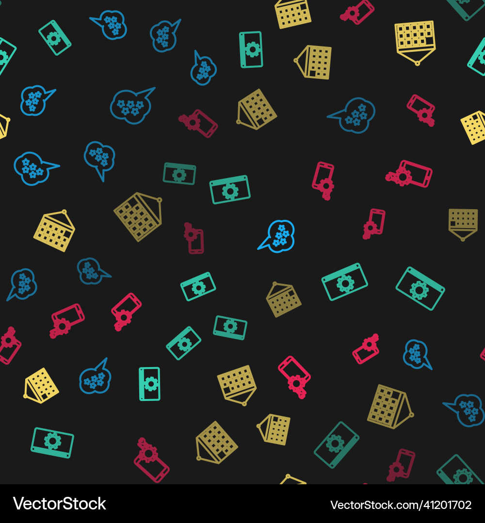Set line five stars rating review setting Vector Image