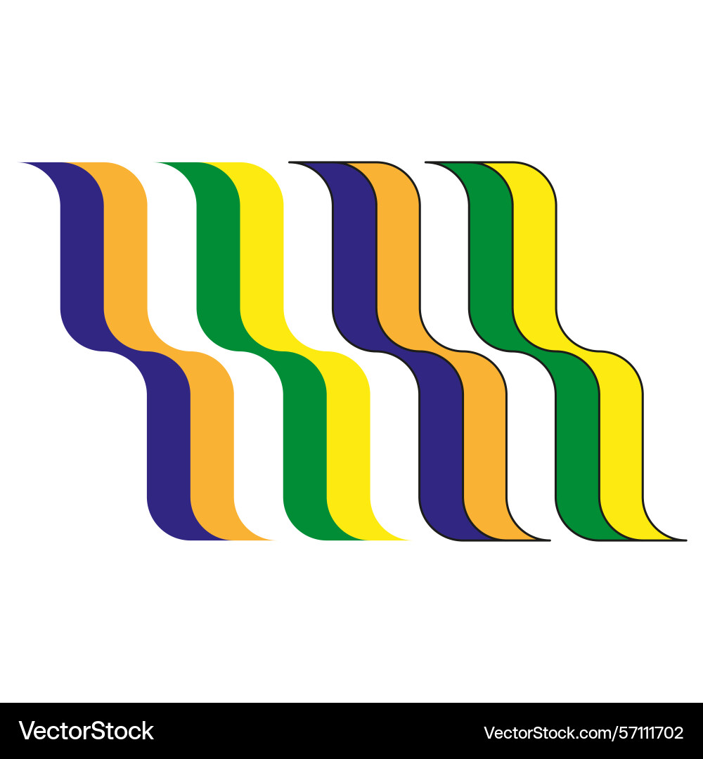 Wavy line pattern flowing abstract shape colorful Wavy line pattern flowing abstract shape colorful vector image