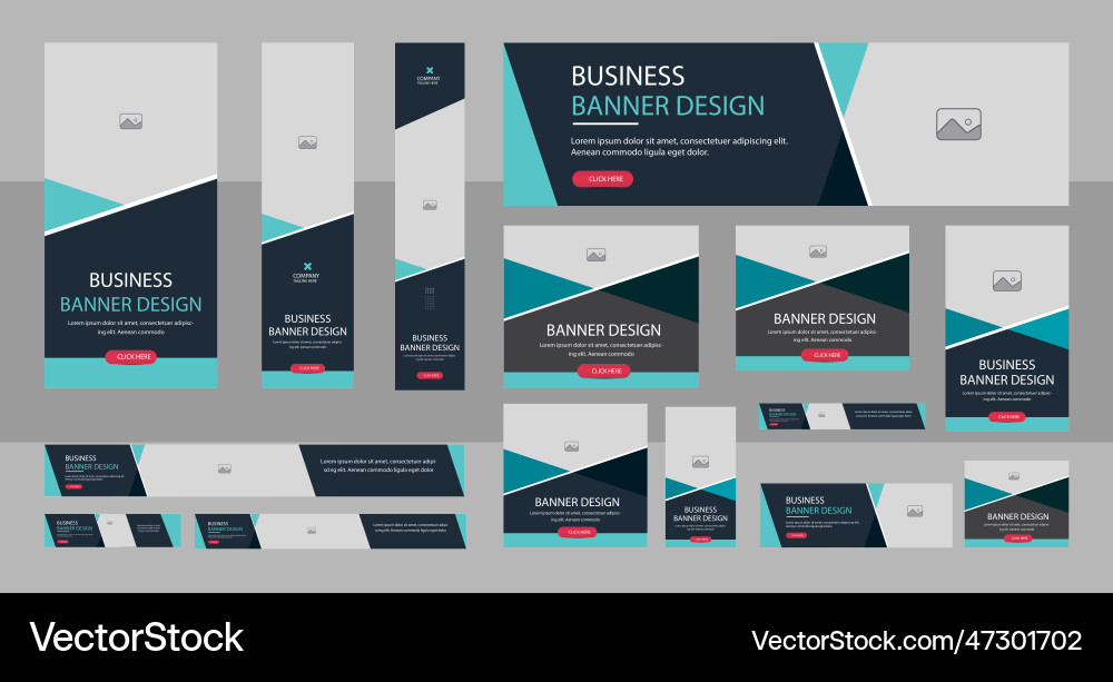 Web banner layout set business bundle Web banner layout set business bundle vector image