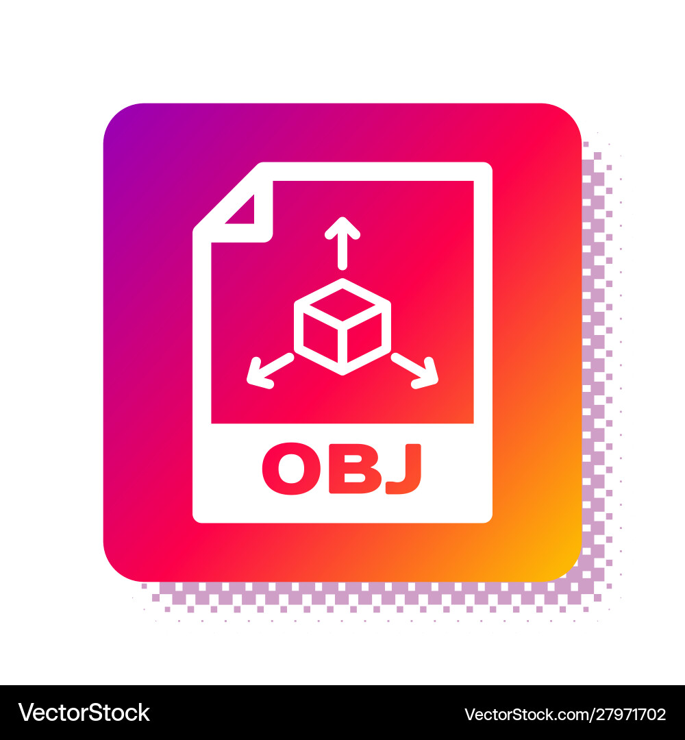 White obj file document download button icon White obj file document download button icon vector image
