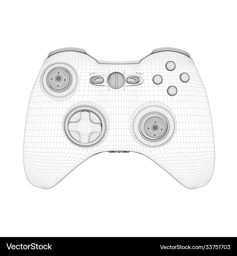 3D Wireframe Joystick vector image