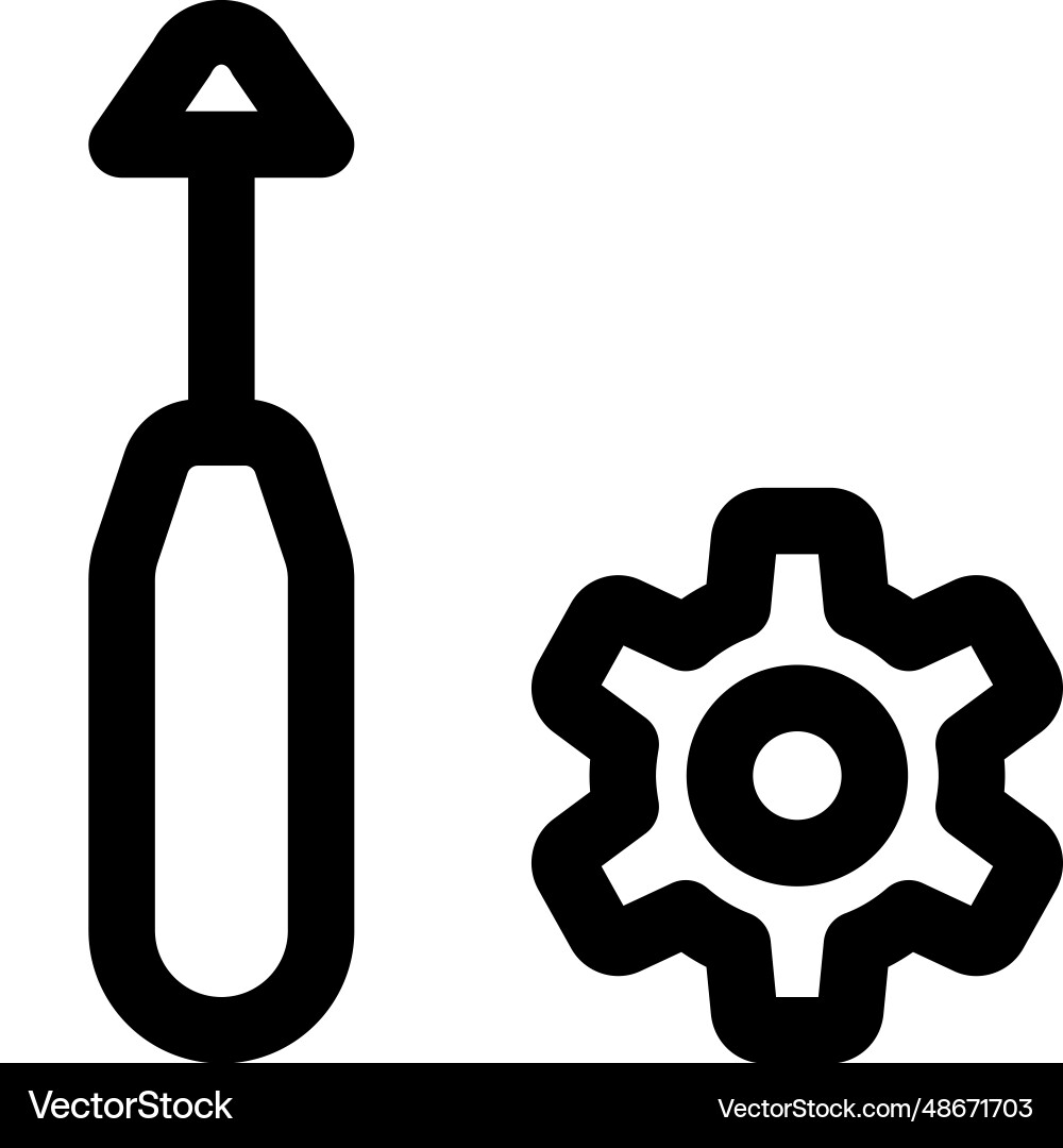 A tool for inserting and removing screws vector image