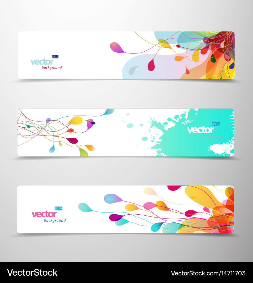 Abstract Colorful Header Set vector image