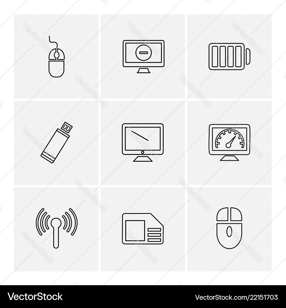 Battery wifi network infrared signals web vector image
