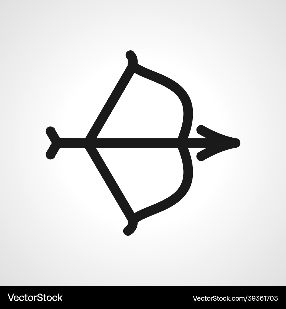 Bow with arrow line icon linear Vector Image