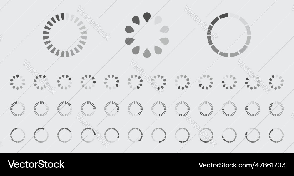 Circular Loading-Puffering-Symbole Set Circular Loading-Puffering-Symbole Set vektorbild