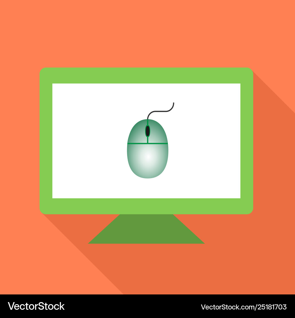 Computer mouse on monitor icon Computer mouse on monitor icon vector image