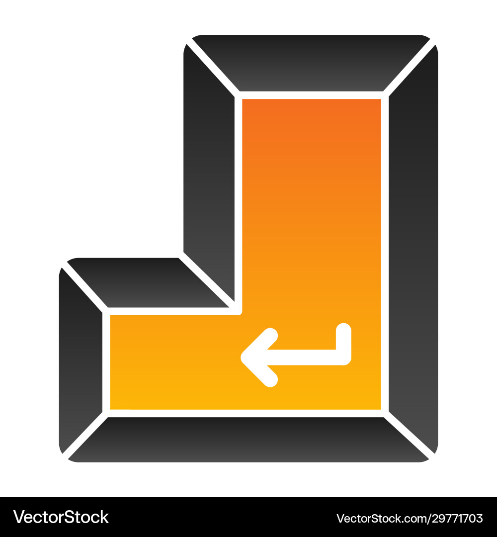 Enter key flat icon button Enter key flat icon button vector image
