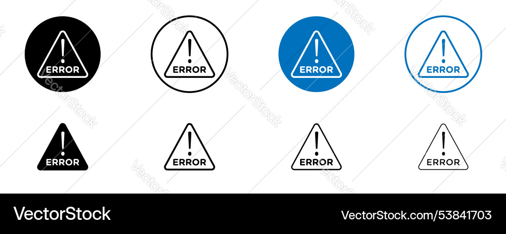 Error icon set Error icon set vector image