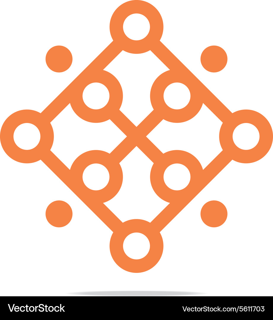 Logo abstract connection circle square element Vector Image