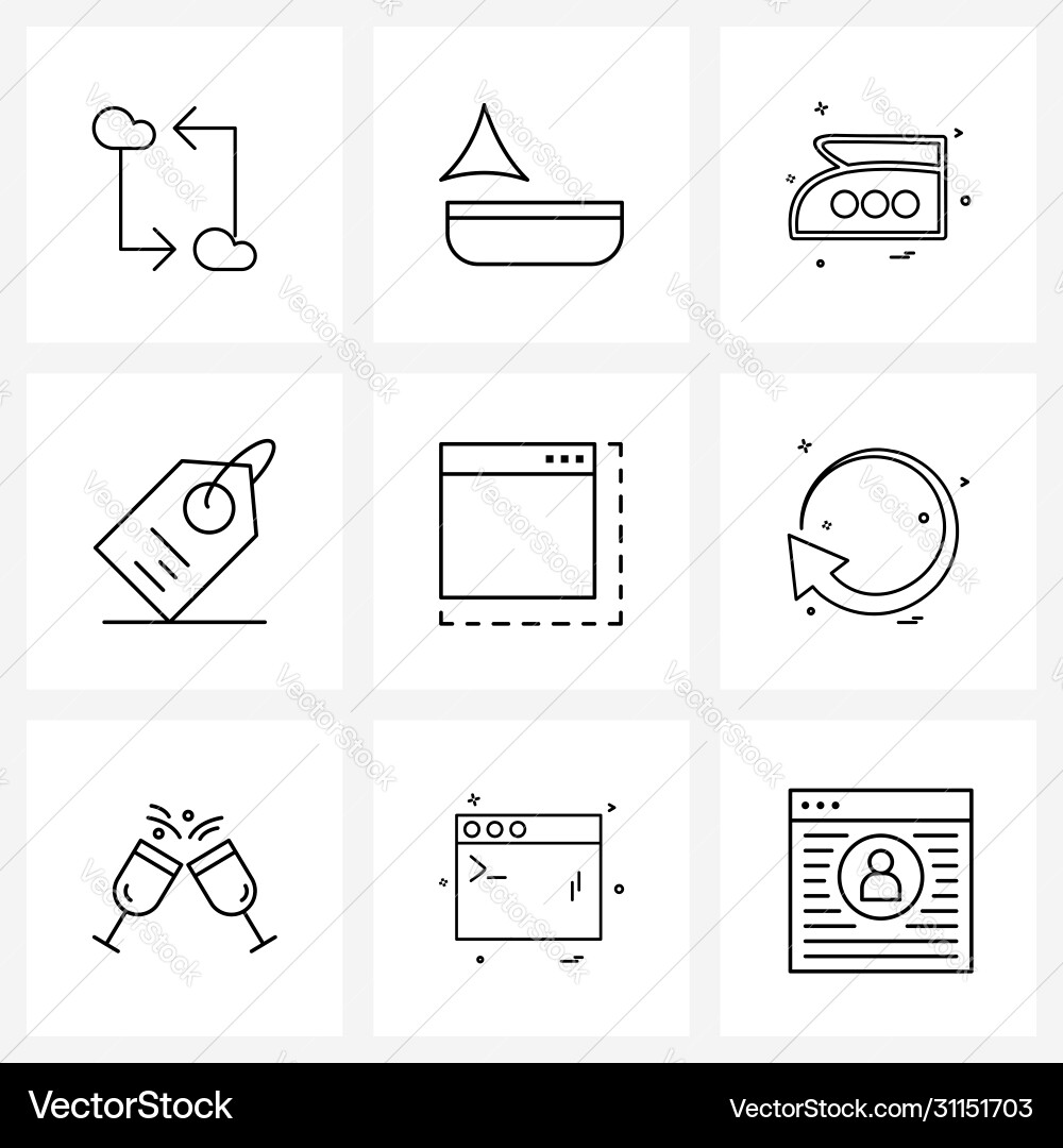 Modern line 9 simple icons resize Vector Image