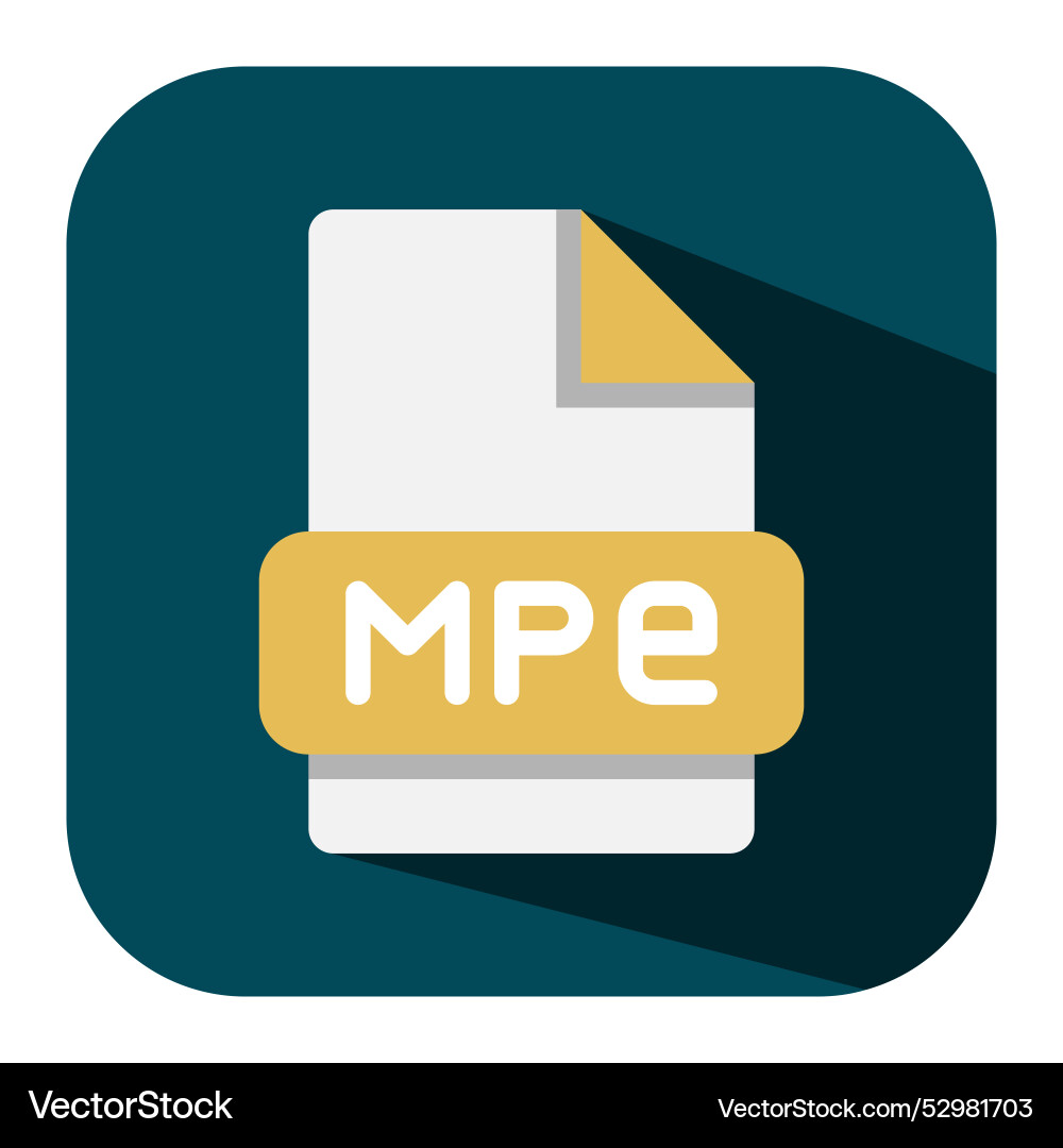 Mpe file format flat icon a simple but attractive Mpe file format flat icon a simple but attractive vector image