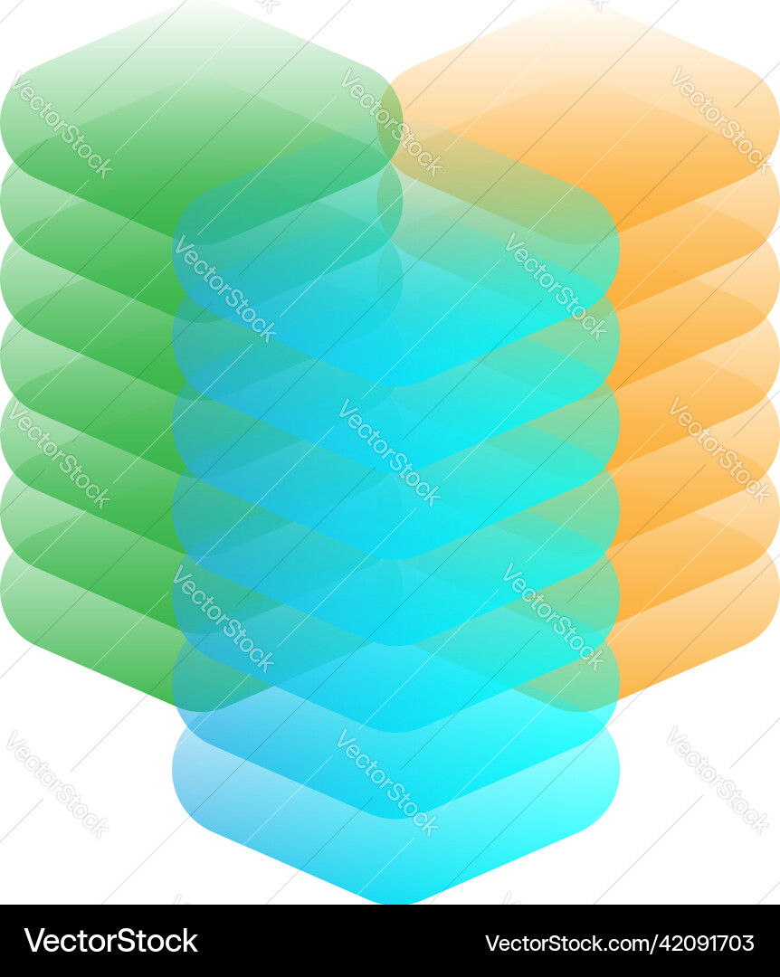 Multitier tiered layered stack block lot database Multitier tiered layered stack block lot database vector image