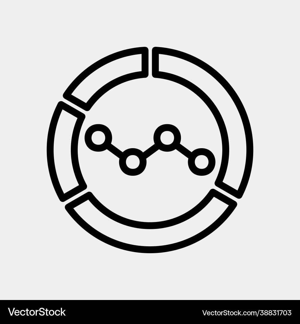 Pie chart icon in line style for any projects Pie chart icon in line style for any projects vector image