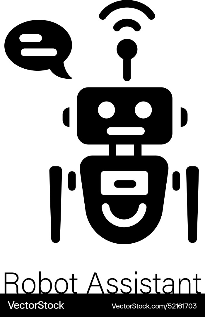 Robot assistant vector image