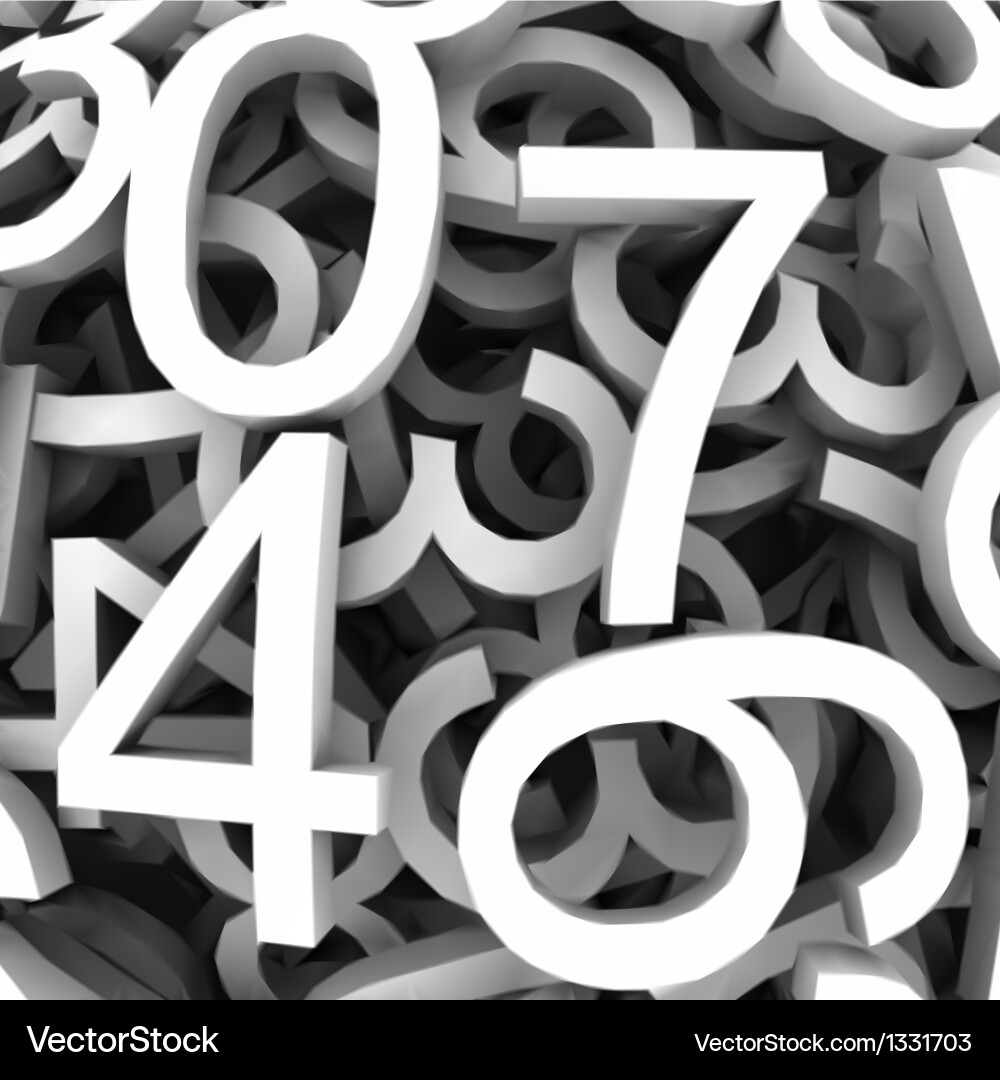 Set of digital numbers background vector image