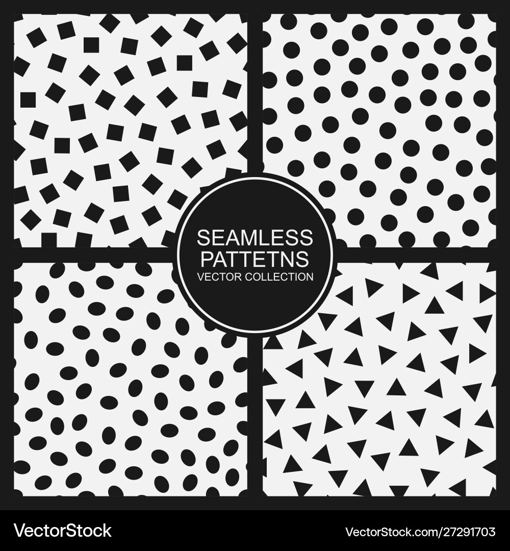 Set seamless simple patterns modern Set seamless simple patterns modern vector image