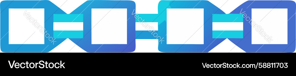 Simple linked geometric blocks chain design Vector Image