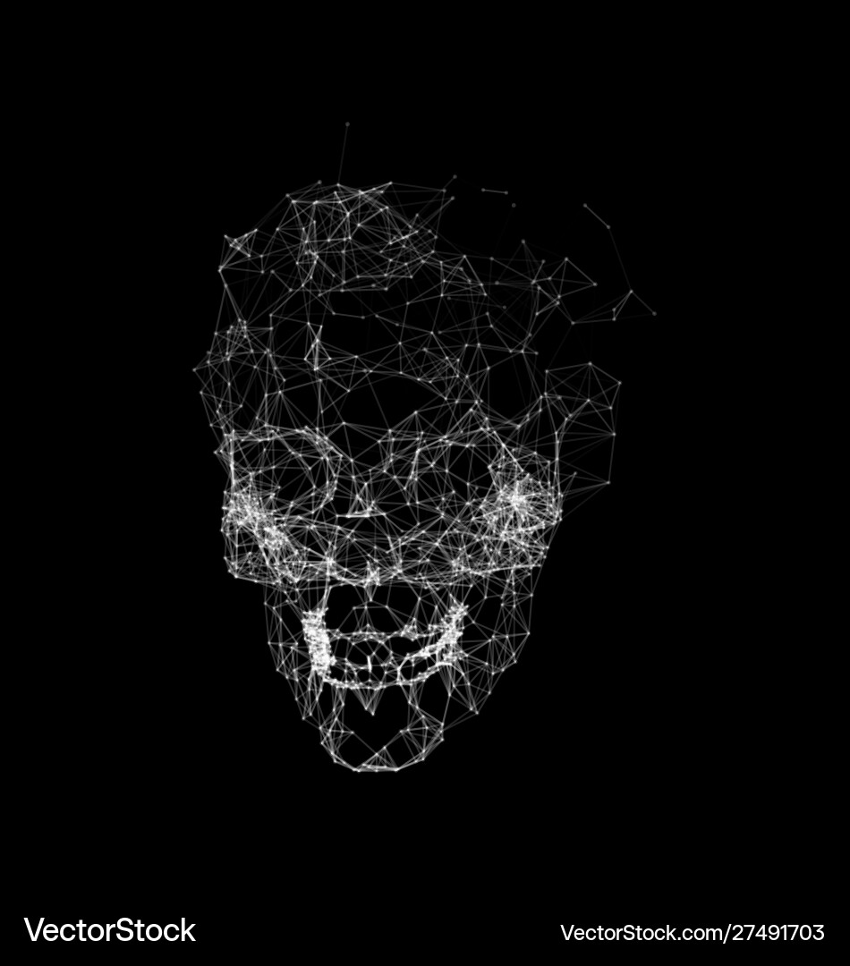 Skull made in polygons plexus geometric structure Skull made in polygons plexus geometric structure vector image