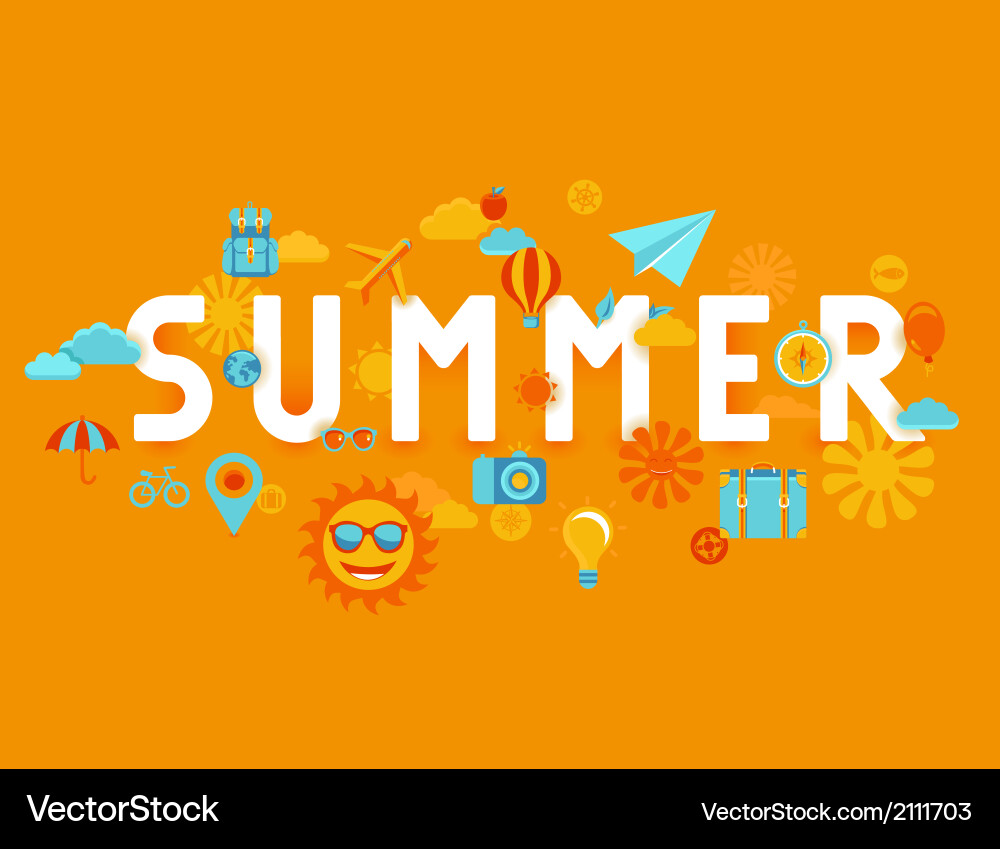 Sommerurlaub Poster Vektorbild
