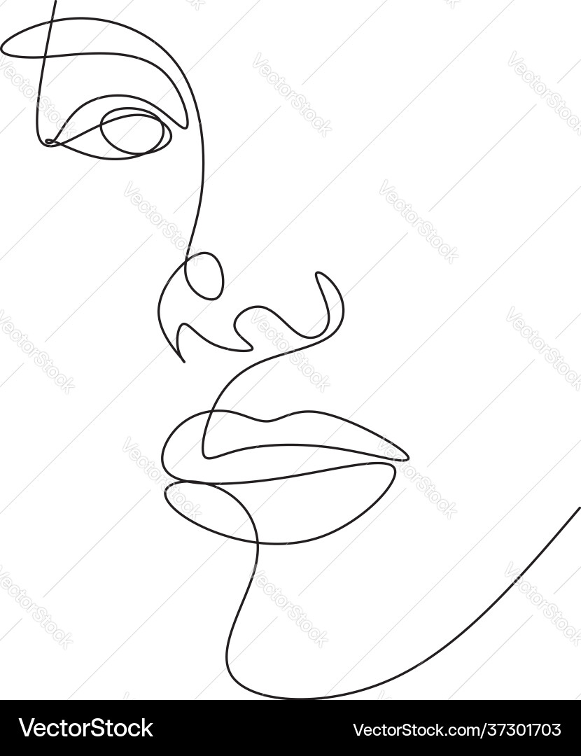 Surreal faces continuous line drawing set Surreal faces continuous line drawing set vector image
