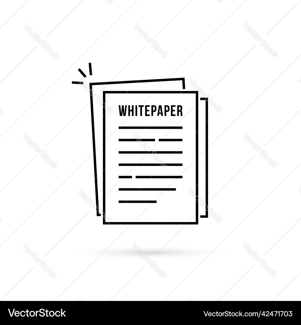Thin line whitepaper minimal icon Vector Image